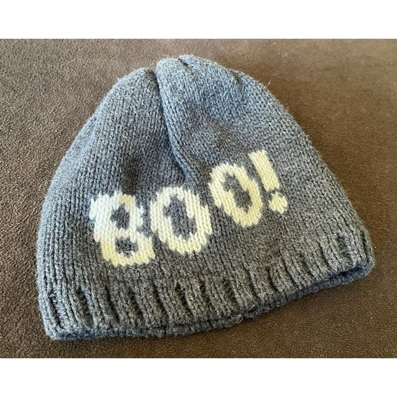 GAP Baby Boys Girls SZ 0-6 Months Gray Boo Knit Halloween Sweater Hat Ha - Picture 7 of 7